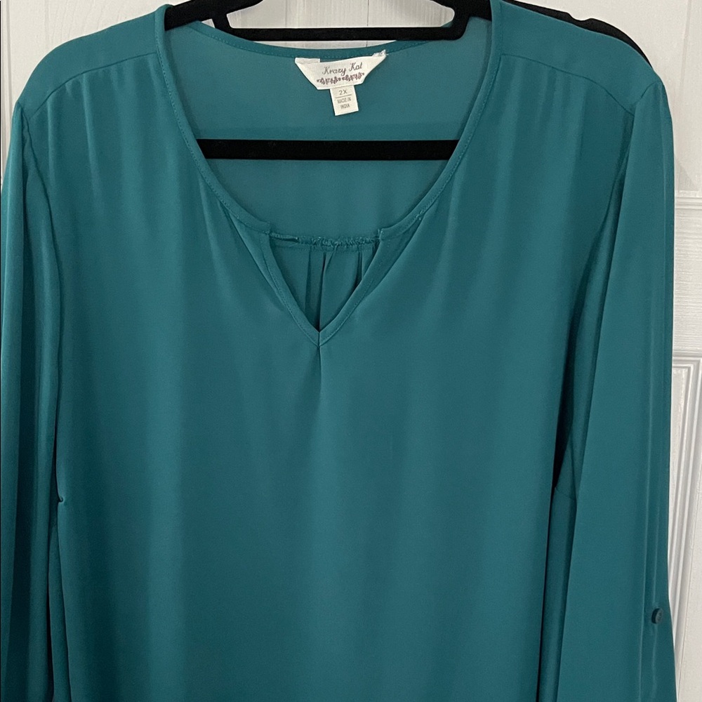 Krazy Kat Teal Blouse